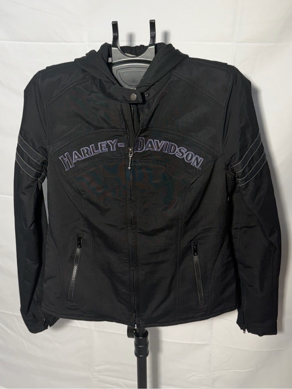 Harley-Davidson Black Women's Zip Hoodie Riding Jacket